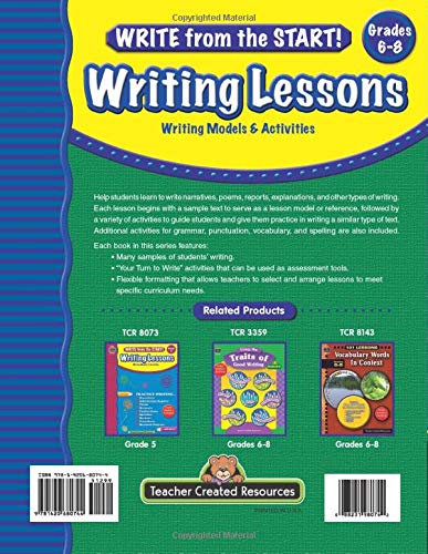 Write from the Start! Writing Lessons Grd 6-8: Writing Models & Activities