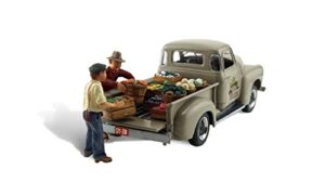 woodland scenics autoscene paul’s fresh produce pickup truck w/figures ho scale