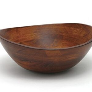 Lipper International Cherry Finished Wavy Rim Serving Bowl for Fruits or Salads, Matte, Large, 13" x 12.5" x 5", Single Bowl