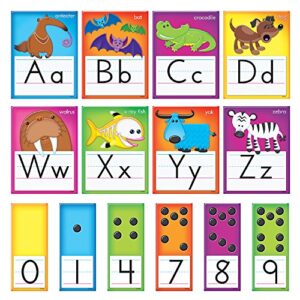 trend enterprises, inc. t-8265 awesome animals alphabet cards standard manuscript bulletin board set