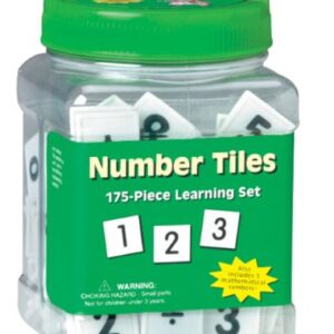 Eureka Tub of Numbers Math Tiles, Back to School Classroom Supplies Educational Toy, 1'' x 1'', 175 pc