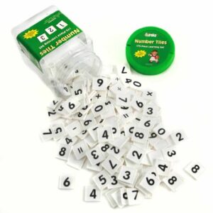 Eureka Tub of Numbers Math Tiles, Back to School Classroom Supplies Educational Toy, 1'' x 1'', 175 pc