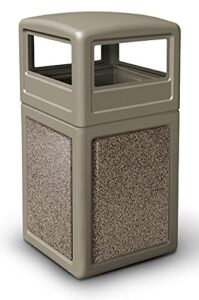 commercial zone 42 gallon stonetec panel with dome lid color: black with riverstone