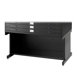 safco products flat file high base for 5-drawer 4994blr flat file, sold separately, black