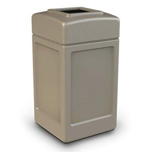 commercial zone products 732102 square waste container,beige,42 gallon