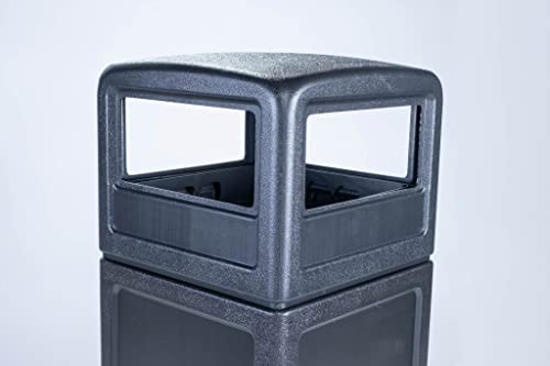 Commercial Zone-73290199 PolyTec 42 Gallon Square Waste Container with Dome Lid Color: Black