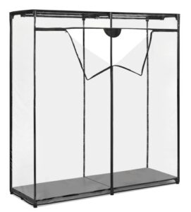whitmor extra wide clothes closet – freestanding garment organizer with clear cover