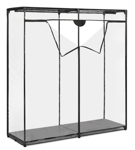 Whitmor Extra Wide Clothes Closet - Freestanding Garment Organizer with Clear Cover