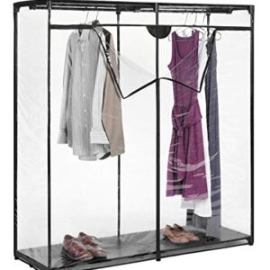 Whitmor Extra Wide Clothes Closet - Freestanding Garment Organizer with Clear Cover