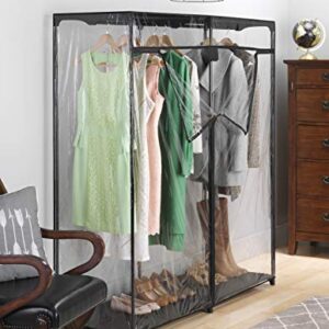 Whitmor Extra Wide Clothes Closet - Freestanding Garment Organizer with Clear Cover