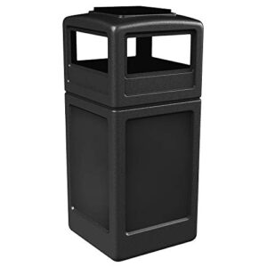 commercial zone 42 gallon square waste container with ashtray dome lid color: black