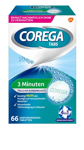 Corega Rapid Denture/Third Teeth Cleaning Sticks, 1x66 Teething Cleaning Tablets - Cleaning in 3 Minutes