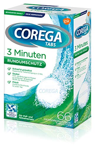 Corega Rapid Denture/Third Teeth Cleaning Sticks, 1x66 Teething Cleaning Tablets - Cleaning in 3 Minutes