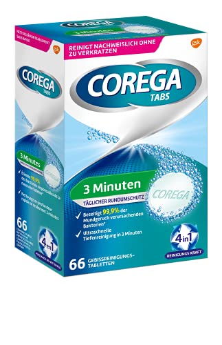 Corega Rapid Denture/Third Teeth Cleaning Sticks, 1x66 Teething Cleaning Tablets - Cleaning in 3 Minutes