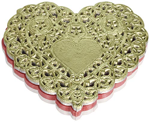 School Smart Heart Shaped Paper Lace Doilies - 4 inch - Pack of 100 - Assorted Colors