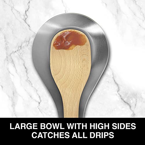 Oggi Stainless Steel Spoon Rest, 8.25 inch by 4.5 inch (7048.)