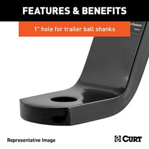 CURT 45060 Class 3 Trailer Hitch Ball Mount, Fits 2-Inch Receiver, 7,500 lbs, 1-Inch Hole, 4-Inch Drop, 2-Inch Rise