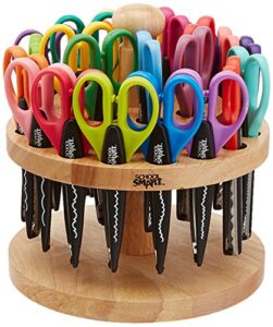 school smart paper edger scissors, 6-1/2 x 2-1/2 inches, assorted colors, set of 24