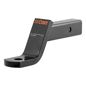 curt 45050 class 3 trailer hitch ball mount, fits 2-inch receiver, 7,500 lbs, 1-inch hole, 4-inch drop, 2-in rise