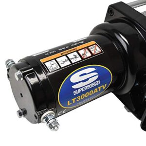 Superwinch 1130220 LT3000 12V DC WInch 3,000lb/1361kg Single Line Pull with Roller Fairlead, 3/16in x 50ft Steel Wire Rope, Corded Handheld Remote