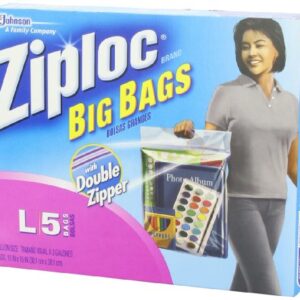 Ziploc Big Bags Clothes and Blanket Storage Bags for Closet Organization, Protects from Moisture, Large, 5 Count