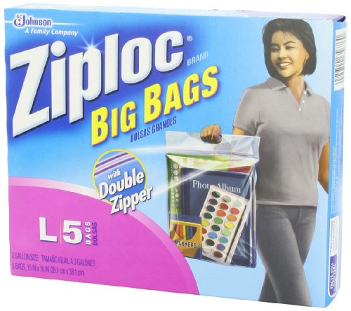 Ziploc Big Bags Clothes and Blanket Storage Bags for Closet Organization, Protects from Moisture, Large, 5 Count