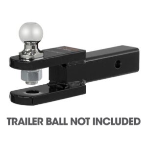 CURT 45821 Clevis Pin Hitch Ball Mount, Fits 2-Inch Receiver, 6,000 lbs, 1-Inch Hole, GLOSS BLACK POWDER COAT