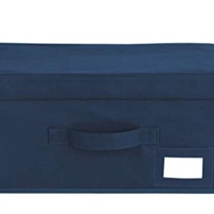 WENKO Storage Box Air L-Breathable Fleece, 44 x 19 x 33 cm, Blue