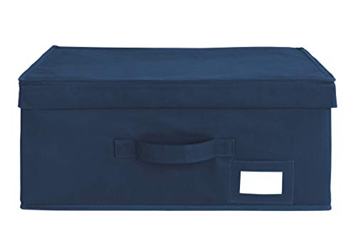 WENKO Storage Box Air L-Breathable Fleece, 44 x 19 x 33 cm, Blue