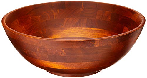 Lipper International Cherry Finished Footed Serving Bowl for Fruits or Salads, Large, 13.75" Diameter x 5" Height, Single Bowl