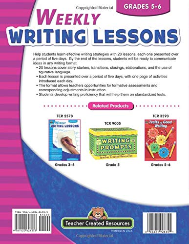 Weekly Writing Lessons Grades 5-6: Grades 5-6