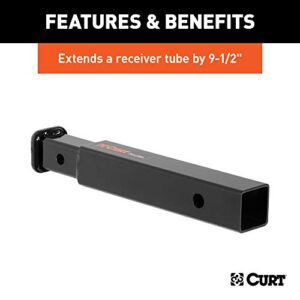 CURT 45775 Trailer Hitch Receiver Adapter Reducer, 2 to 1-1/4-Inch, 9-1/2-In Extension, 3,500 lbs
