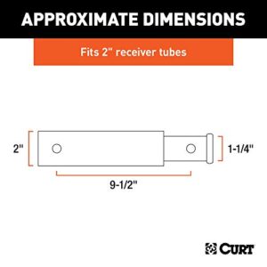 CURT 45775 Trailer Hitch Receiver Adapter Reducer, 2 to 1-1/4-Inch, 9-1/2-In Extension, 3,500 lbs