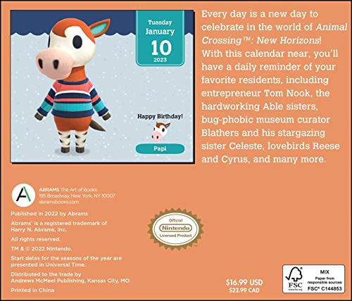 Animal Crossing: New Horizons 2023 Day-to-Day Calendar