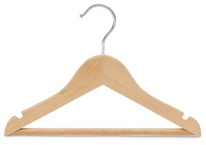 only hangers children’s natural finish wood top hangers with bar (set of 25)