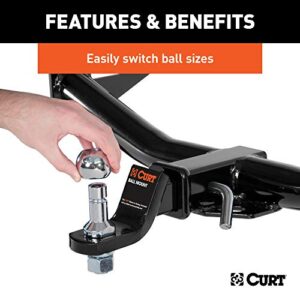 CURT 41782 1-7/8 and 2-Inch Chrome Steel Switch Ball Set, Up to 6,000 lbs. GTW