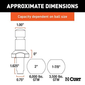 CURT 41782 1-7/8 and 2-Inch Chrome Steel Switch Ball Set, Up to 6,000 lbs. GTW