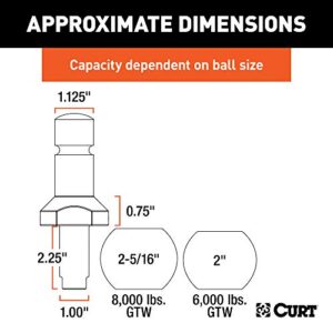 CURT 42280 2 and 2-5/16-Inch Chrome Steel Switch Ball Set, Up to 8,000 lbs. GTW