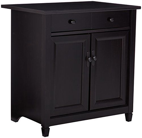 Sauder 408696 Edge Water Utility Cart/Stand, L: 28.19" x W: 19.45" x H: 29.02", Estate Black finish