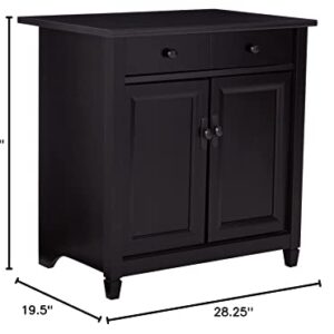 Sauder 408696 Edge Water Utility Cart/Stand, L: 28.19" x W: 19.45" x H: 29.02", Estate Black finish