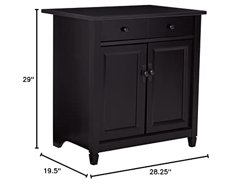 Sauder 408696 Edge Water Utility Cart/Stand, L: 28.19" x W: 19.45" x H: 29.02", Estate Black finish