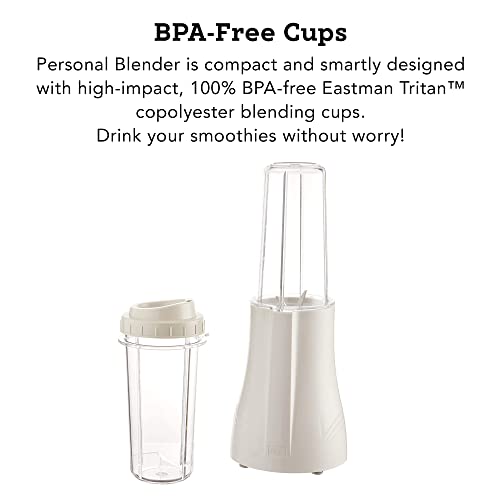 Tribest PB-250 Kitchen Grinder & Personal Blender for Shakes and Smoothies with BPA-Free Portable Blender Cups, White