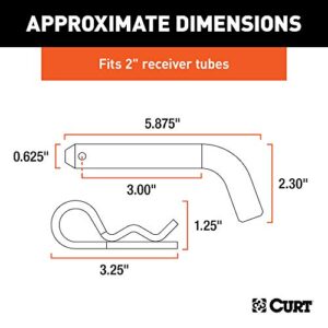 CURT 21500 Trailer Hitch Pin & Clip, 5/8-Inch Diameter, Fits 2-Inch Receiver