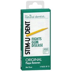 stim-u-dent plaque removers 3 packs of 4×25 picks/pack (300 picks) – mint flavor