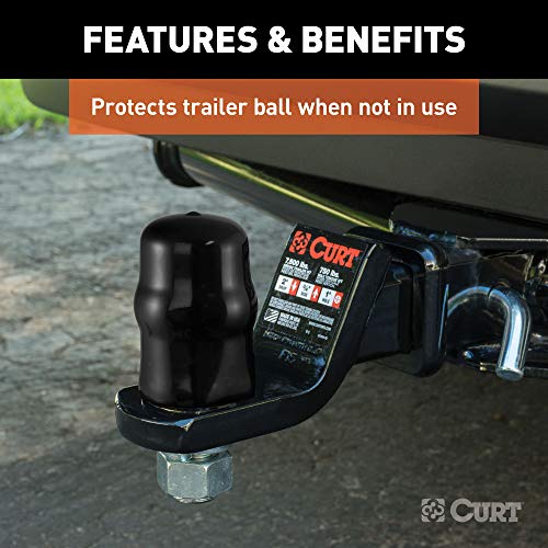 CURT 21800 Black Rubber Trailer Hitch Ball Cover, 1-7/8 or 2-Inch Diameter