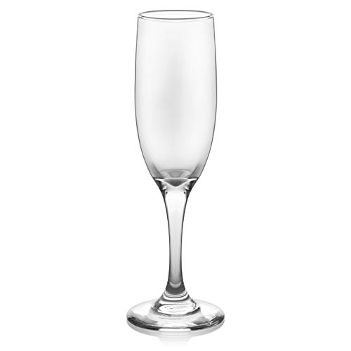 Libbey Catawba Flute Glasses, 6-ounce, Set of 12