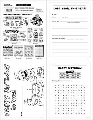 Scholastic Classroom Resources Dog Man Birthday Chart