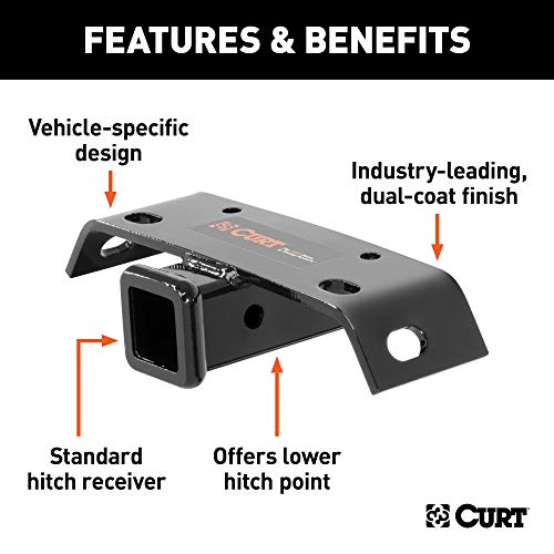 CURT 19030 Step Bumper Hitch Receiver, 2-Inch, 5,000 lbs.