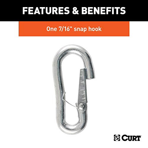 CURT 80313 27-Inch Trailer Safety Chain with 7/16-In Snap Hook, 5,000 lbs Break Strength