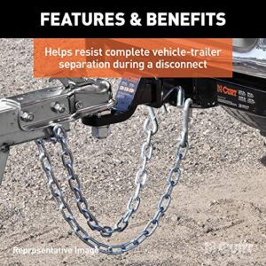 CURT 80313 27-Inch Trailer Safety Chain with 7/16-In Snap Hook, 5,000 lbs Break Strength